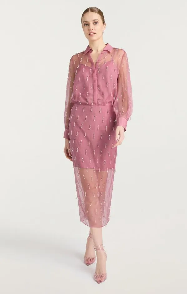 Cinq Sept Crystal Teardrop Marta Skirt Faded Violet Women Skirts