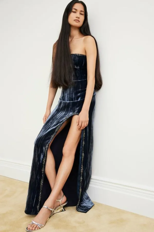 Cinq Sept Eponine Gown Peacock Blue Women Cocktail and Evening