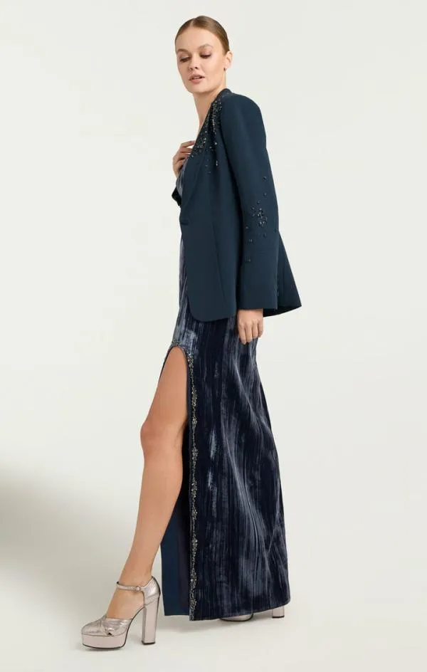 Cinq Sept Eponine Gown Peacock Blue Women Cocktail and Evening