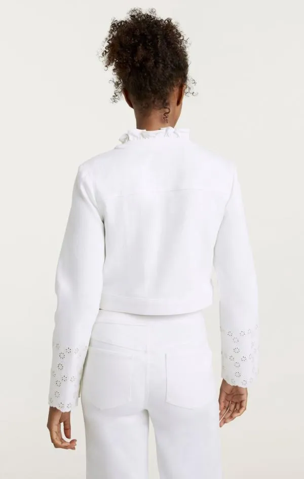 Cinq Sept Floral Eyelet Matilde Jacket White Women Denim