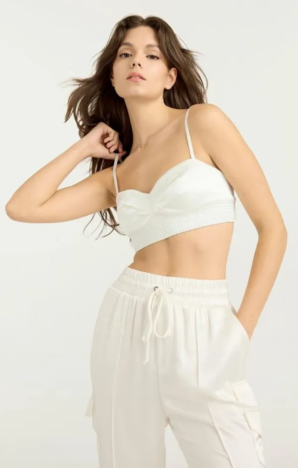 Cinq Sept Nikola Top Ivory Women Tank Tops and Camisoles
