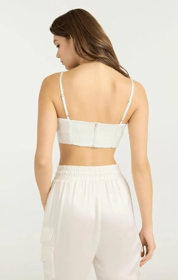 Cinq Sept Nikola Top Ivory Women Tank Tops and Camisoles