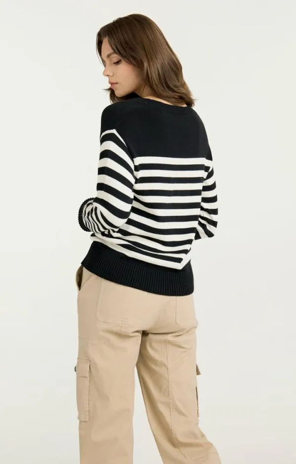 Cinq Sept Paris Is Love Pullover Blackivory Women Sweaters and Knits