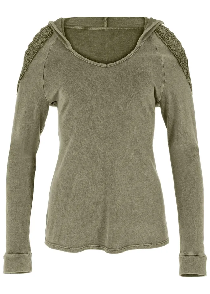 Coldshoulder Lounge Hoodie Olive Women VENUS Sweatshirts and Hoodies