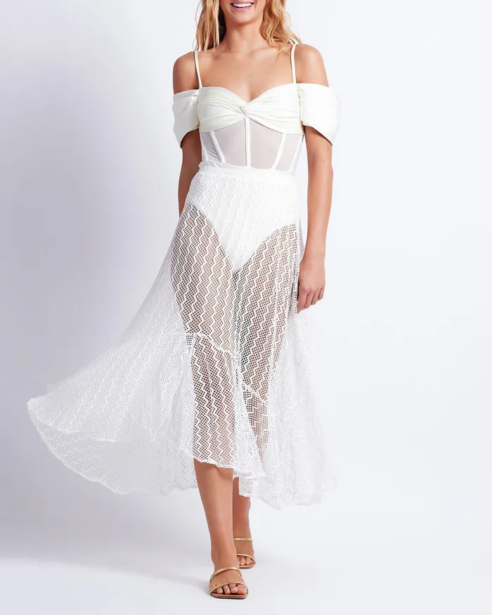 CoverUps Women PatBO Lace Beach Skirt
