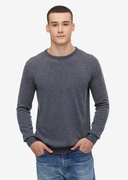 Crew Neck Cashmere Sweater For Men Men Lilysilk Sweaters
