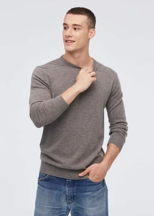 Crew Neck Cashmere Sweater For Men Men Lilysilk Sweaters