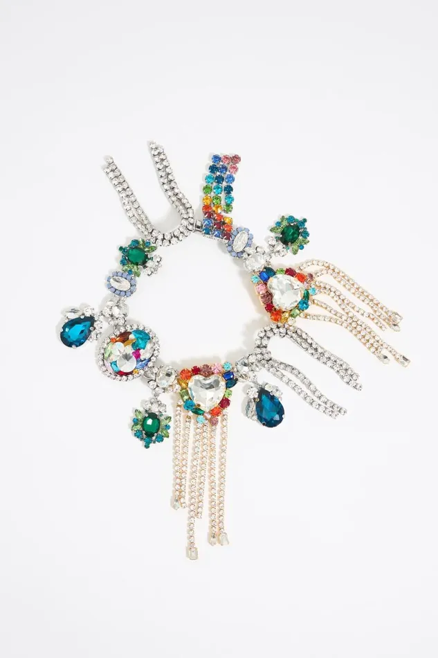 Crystals And Multicolor Heart Necklace Silver Women Bimba Y Lola Necklaces