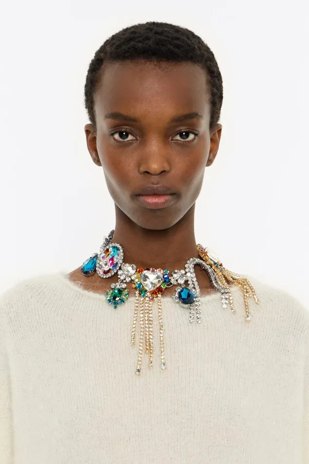 Crystals And Multicolor Heart Necklace Silver Women Bimba Y Lola Necklaces Crystals And Multicolor Heart Necklace Silver Women Bimba Y Lola Necklaces