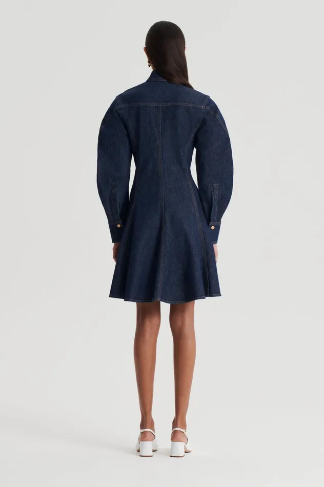 Denim Women Scanlan Theodore DENIM MINI DRESS Indigob Denim Women Scanlan Theodore DENIM MINI DRESS Indigob