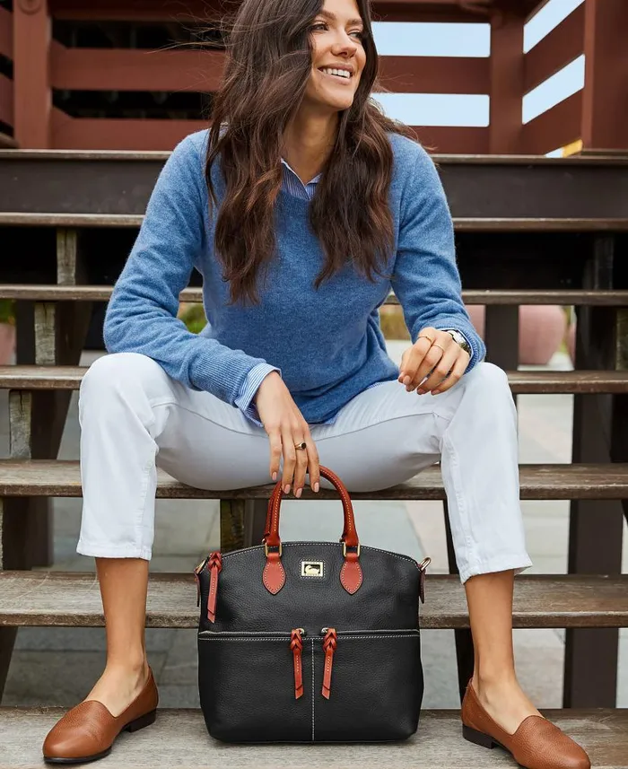 Dillen Double Pocket Satchel Black Woman Dooney and Bourke Satchels Dillen Double Pocket Satchel Black Woman Dooney and Bourke Satchels