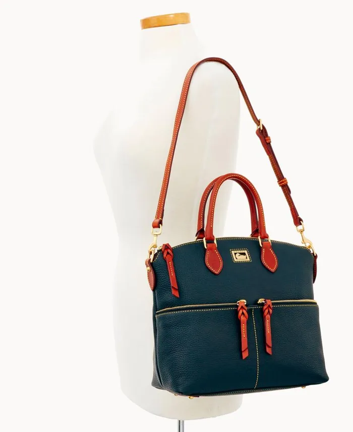Dillen Double Pocket Satchel Black Woman Dooney and Bourke Satchels Dillen Double Pocket Satchel Black Woman Dooney and Bourke Satchels