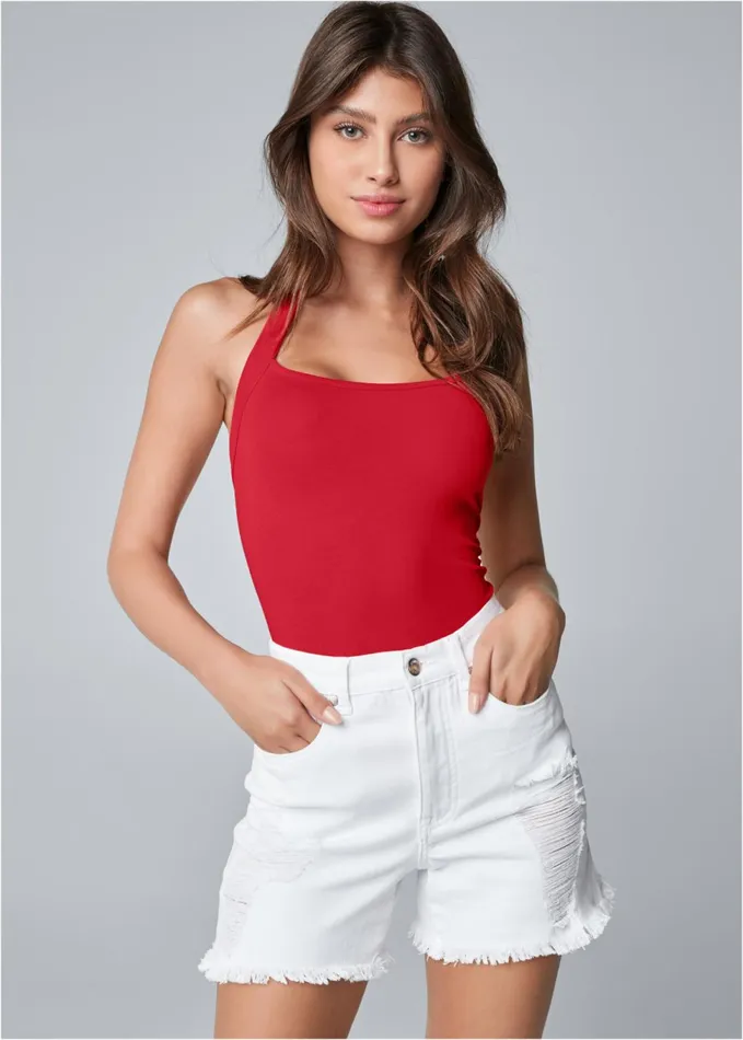 DISTRESSED JEAN SHORTS White Denim Women VENUS Shorts