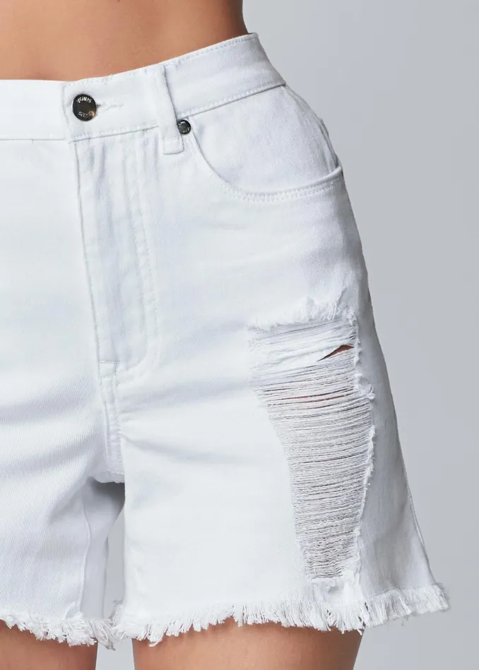 DISTRESSED JEAN SHORTS White Denim Women VENUS Shorts