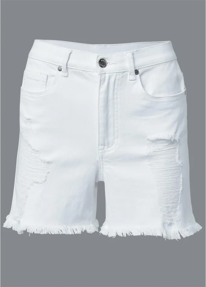 DISTRESSED JEAN SHORTS White Denim Women VENUS Shorts