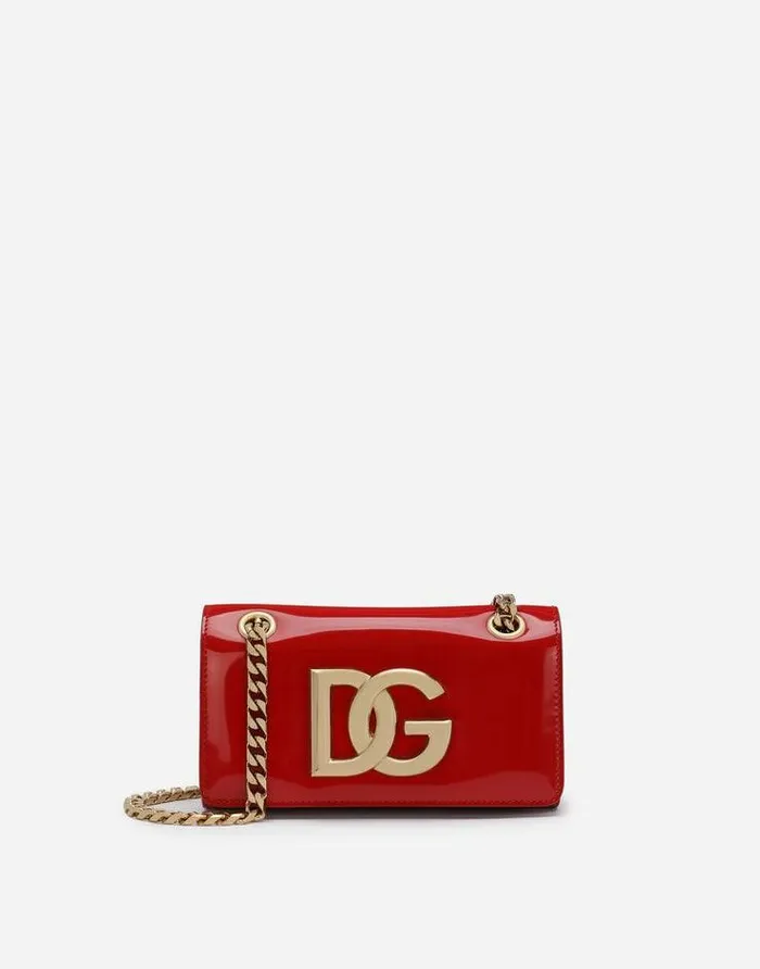 Dolce and Gabbana 35 Women Polished Calfskin 35 Cell Phone Bag Red
