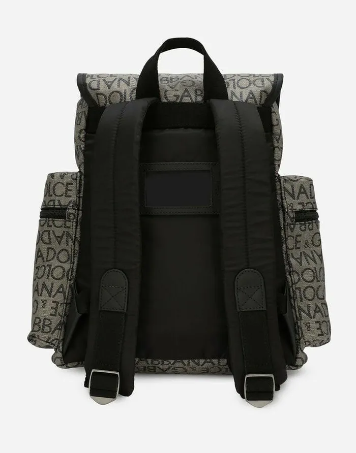 Dolce and Gabbana Accessories Children Coated Nylon Backpack With Logo Print Multicolor Dolce and Gabbana Accessories Children Coated Nylon Backpack With Logo Print Multicolor