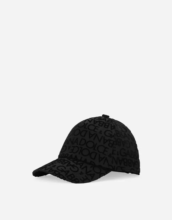 Dolce and Gabbana Accessories Children Cotton Baseball Cap With Logo Print Black Dolce and Gabbana Accessories Children Cotton Baseball Cap With Logo Print Black