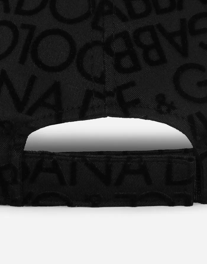 Dolce and Gabbana Accessories Children Cotton Baseball Cap With Logo Print Black Dolce and Gabbana Accessories Children Cotton Baseball Cap With Logo Print Black