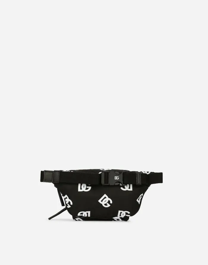 Dolce and Gabbana Accessories Children Nylon Belt Bag With Allover DG Logo Print Multicolor Dolce and Gabbana Accessories Children Nylon Belt Bag With Allover DG Logo Print Multicolor