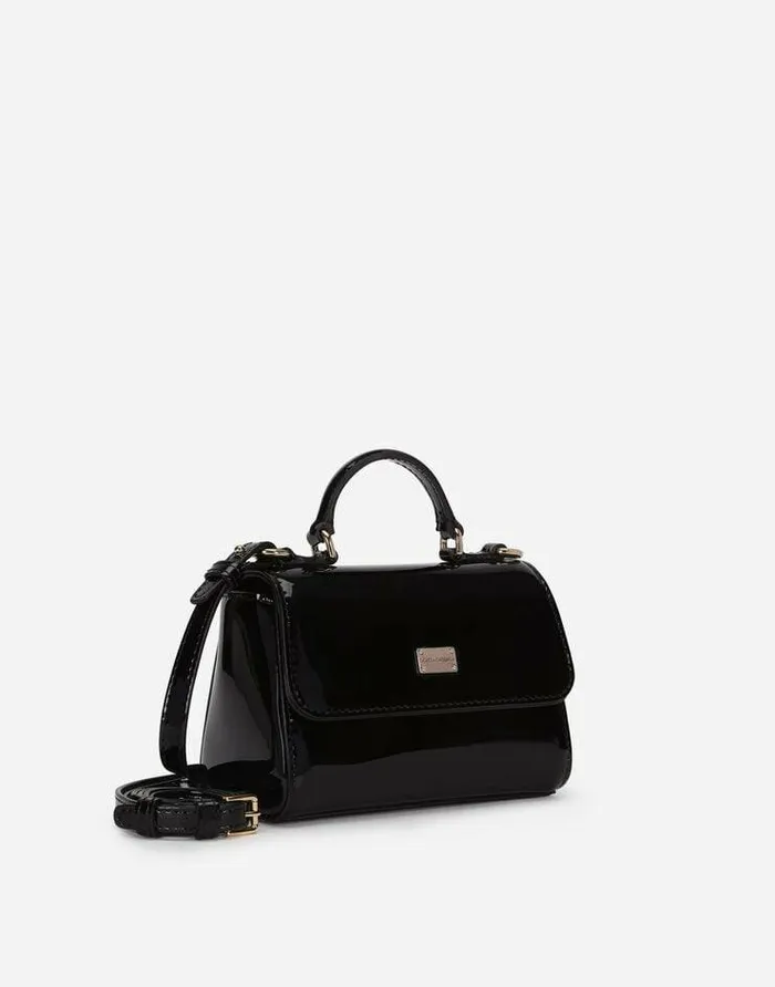 Dolce and Gabbana Accessories Children Patent Leather Handbag Black Dolce and Gabbana Accessories Children Patent Leather Handbag Black