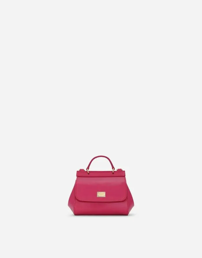 Dolce and Gabbana Accessories Children Patent Leather Mini Sicily Bag Pink