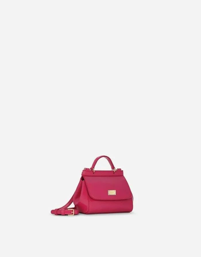 Dolce and Gabbana Accessories Children Patent Leather Mini Sicily Bag Pink