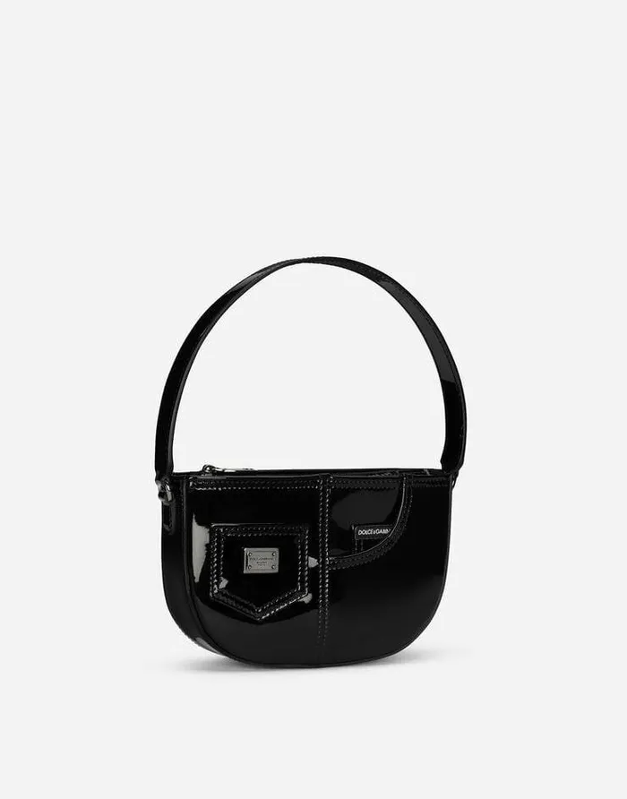 Dolce and Gabbana Accessories Children Patent Leather Shoulder Bag Black Dolce and Gabbana Accessories Children Patent Leather Shoulder Bag Black