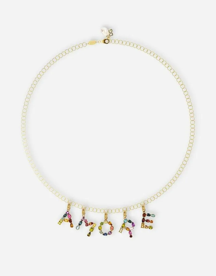 Dolce and Gabbana Alphabet Collection Women Rainbow Alphabet C 18 Kt Yellow Gold Charm With Multicolor Fine Gems Gold Dolce and Gabbana Alphabet Collection Women Rainbow Alphabet C 18 Kt Yellow Gold Charm With Multicolor Fine Gems Gold
