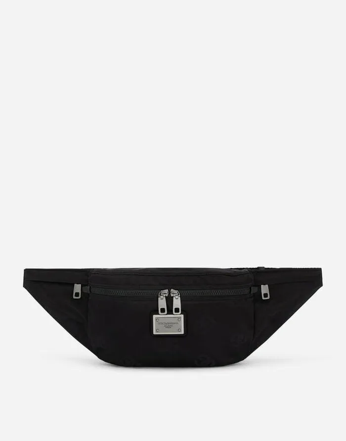 Dolce and Gabbana Backpacks And Fanny Packs Men Nylon Belt Bag With Logo Black