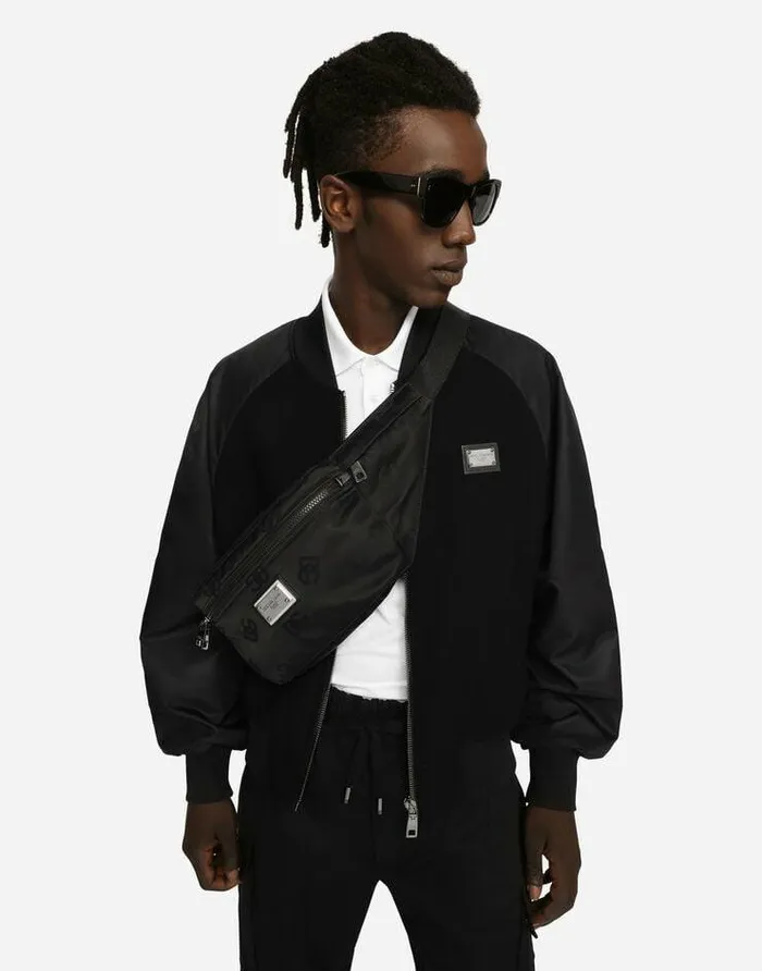 Dolce and Gabbana Backpacks And Fanny Packs Men Nylon Belt Bag With Logo Black Dolce and Gabbana Backpacks And Fanny Packs Men Nylon Belt Bag With Logo Black