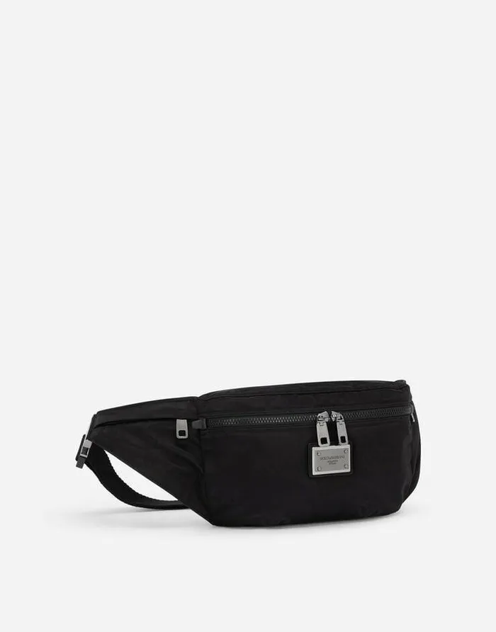 Dolce and Gabbana Backpacks And Fanny Packs Men Nylon Belt Bag With Logo Black Dolce and Gabbana Backpacks And Fanny Packs Men Nylon Belt Bag With Logo Black