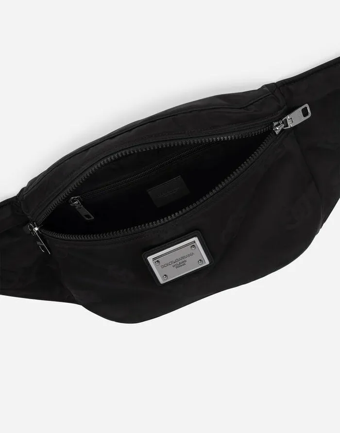 Dolce and Gabbana Backpacks And Fanny Packs Men Nylon Belt Bag With Logo Black Dolce and Gabbana Backpacks And Fanny Packs Men Nylon Belt Bag With Logo Black