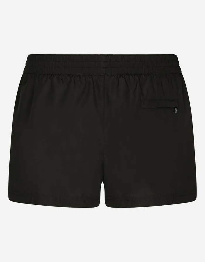 Dolce and Gabbana Beachwear Men Short Swim Trunks With Branded Tag Black Dolce and Gabbana Beachwear Men Short Swim Trunks With Branded Tag Black