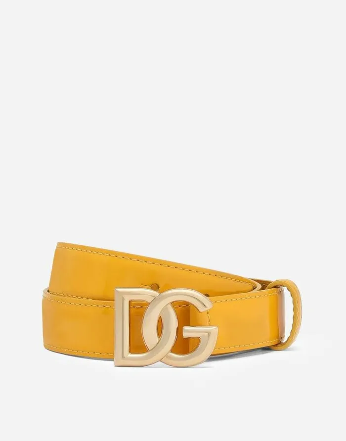 Dolce and Gabbana Belts Women DG Logo Belt Yellow