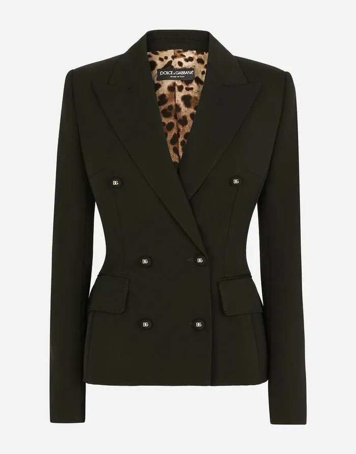 Dolce and Gabbana Blazers Women Dolcefit Woolen Jacket With Branded Buttons Black Dolce and Gabbana Blazers Women Dolcefit Woolen Jacket With Branded Buttons Black