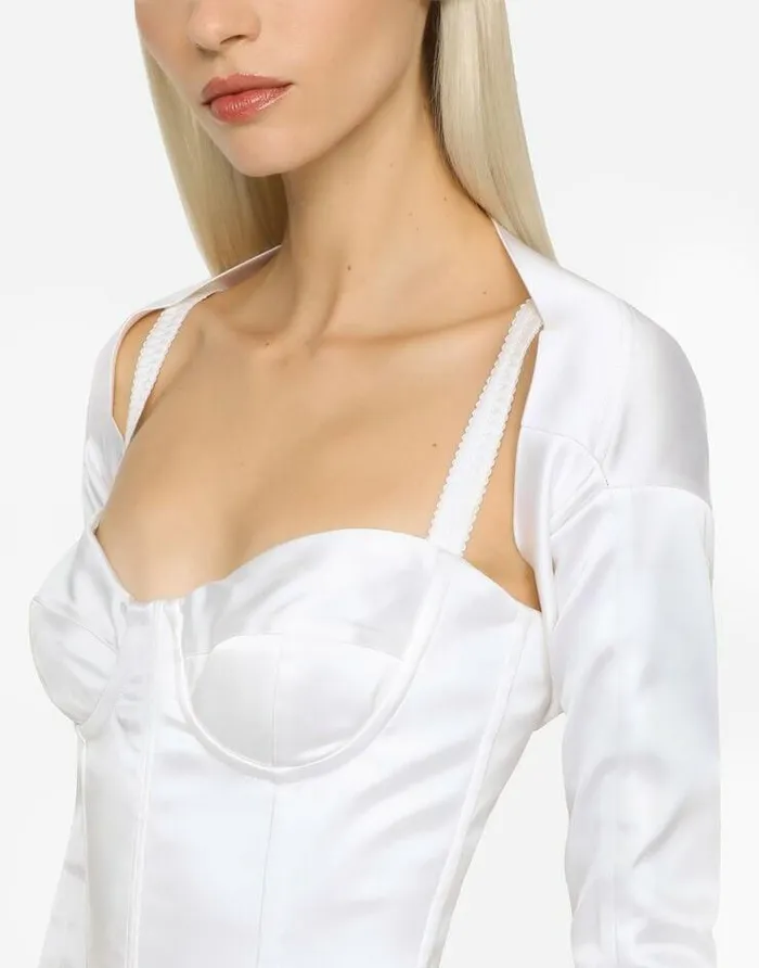 Dolce and Gabbana Blazers Women KIM DOLCEandGABBANA Satin Shrug White