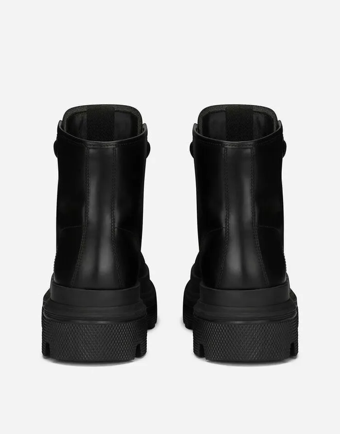 Dolce and Gabbana Boots Men Brushed Calfskin Ankle Boots Black Dolce and Gabbana Boots Men Brushed Calfskin Ankle Boots Black