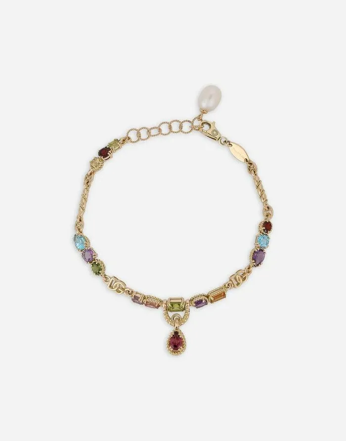 Dolce and Gabbana Bracelets Women 18kt Yellow Gold Bracelet With Mutlicolored Fine Gemstones Yellow Gold Dolce and Gabbana Bracelets Women 18kt Yellow Gold Bracelet With Mutlicolored Fine Gemstones Yellow Gold