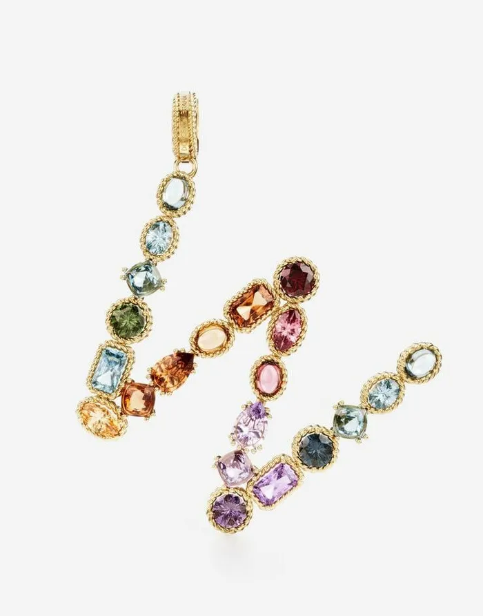 Dolce and Gabbana Charms Women Rainbow Alphabet W 18 Kt Yellow Gold Charm With Multicolor Fine Gems Gold Dolce and Gabbana Charms Women Rainbow Alphabet W 18 Kt Yellow Gold Charm With Multicolor Fine Gems Gold
