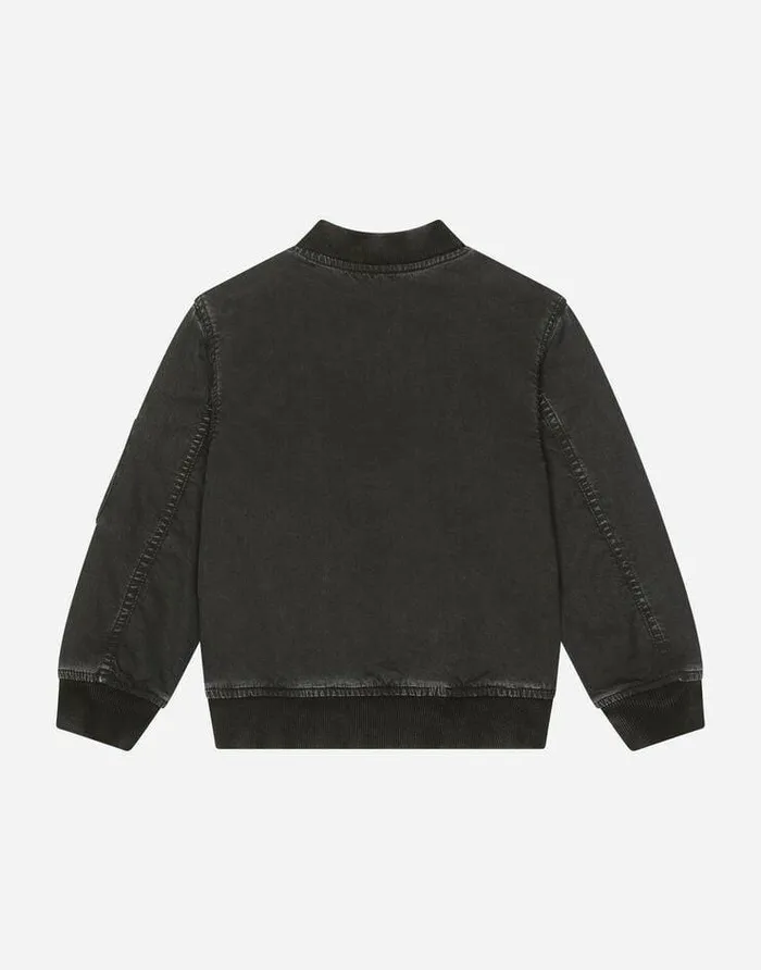 Dolce and Gabbana Coats And Jackets Children Garmentdyed Stretch Cotton Bomber Jacket Black Dolce and Gabbana Coats And Jackets Children Garmentdyed Stretch Cotton Bomber Jacket Black