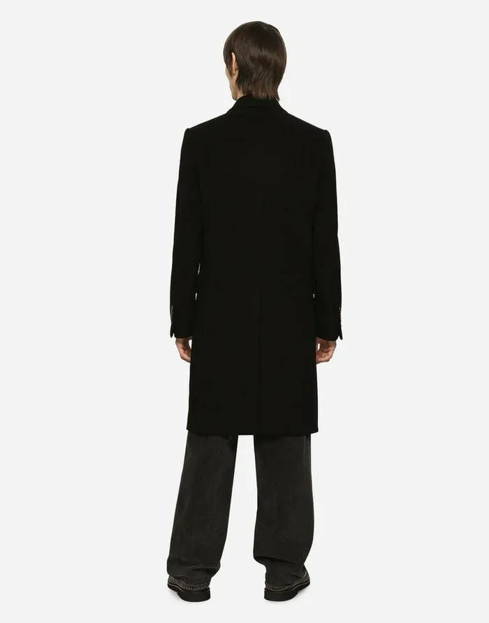 Dolce and Gabbana Coats And Jackets Men Doublebreasted Wool Coat Black