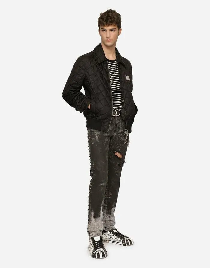 Dolce and Gabbana Coats And Jackets Men Quilted Nylon Jacket With Tag Multicolor Dolce and Gabbana Coats And Jackets Men Quilted Nylon Jacket With Tag Multicolor