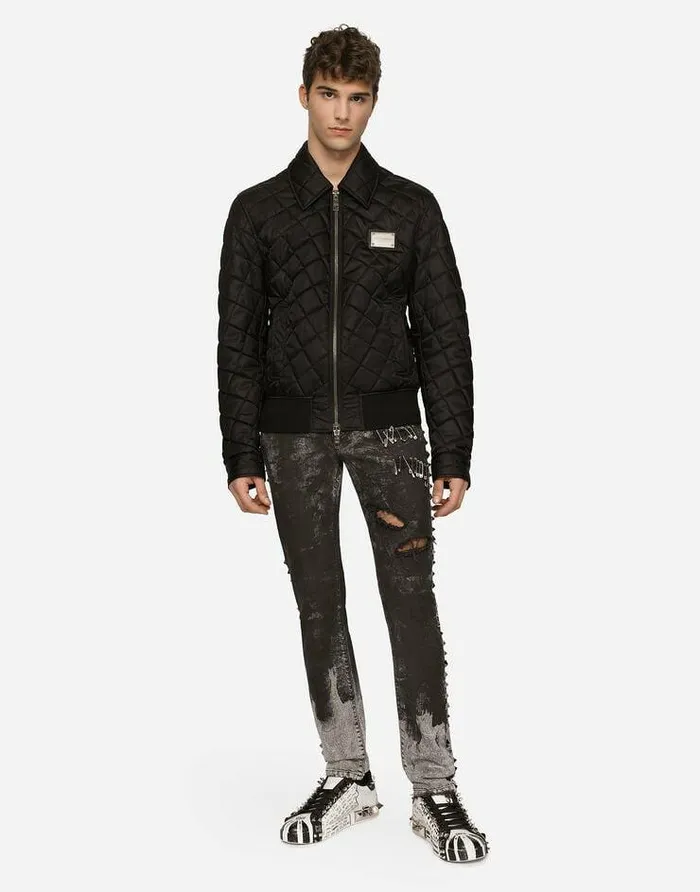 Dolce and Gabbana Coats And Jackets Men Quilted Nylon Jacket With Tag Multicolor Dolce and Gabbana Coats And Jackets Men Quilted Nylon Jacket With Tag Multicolor