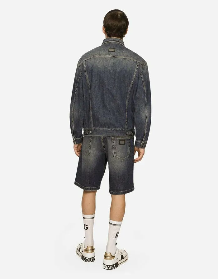 Dolce and Gabbana Coats And Jackets Men Stretch Light Blue Wash Denim Jacket Multicolor Dolce and Gabbana Coats And Jackets Men Stretch Light Blue Wash Denim Jacket Multicolor