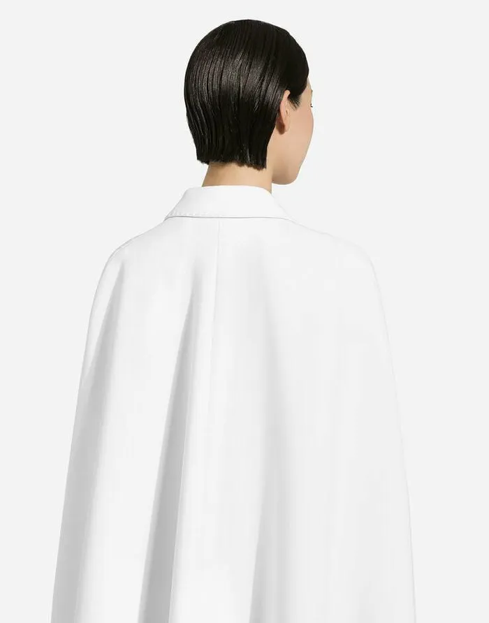 Dolce and Gabbana Coats And Jackets Women Doublebreasted Wool Cape White Dolce and Gabbana Coats And Jackets Women Doublebreasted Wool Cape White