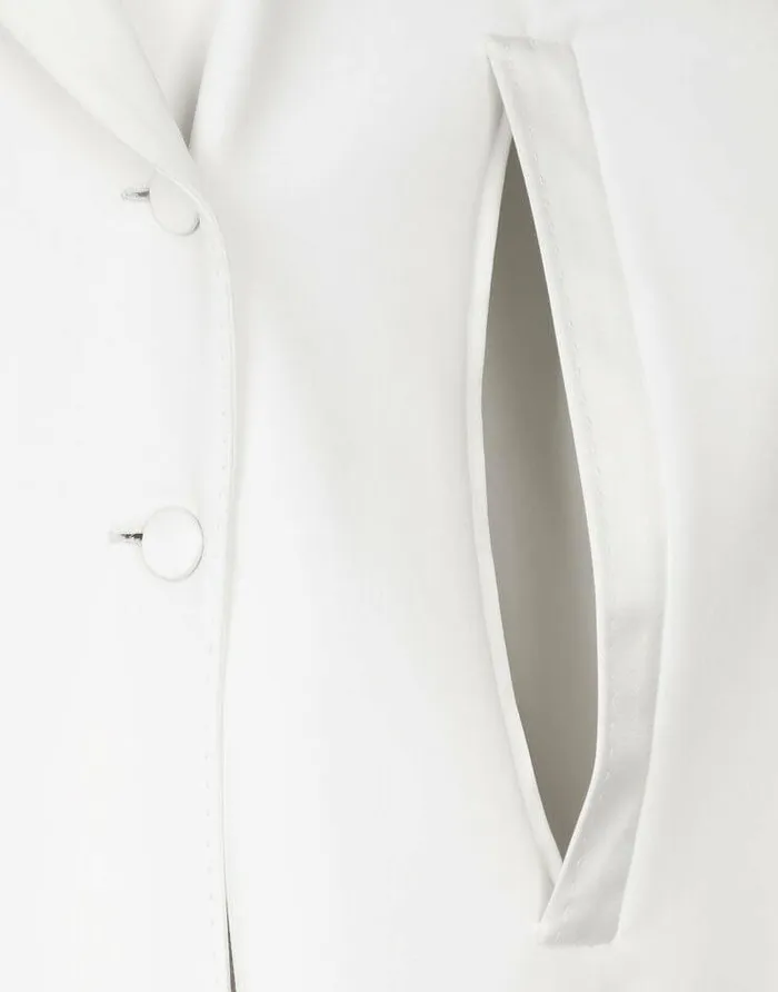 Dolce and Gabbana Coats And Jackets Women Doublebreasted Wool Cape White Dolce and Gabbana Coats And Jackets Women Doublebreasted Wool Cape White