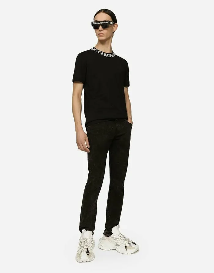 Dolce and Gabbana Denim Men Marbleeffect Skinny Stretch Jeans Multicolor Dolce and Gabbana Denim Men Marbleeffect Skinny Stretch Jeans Multicolor