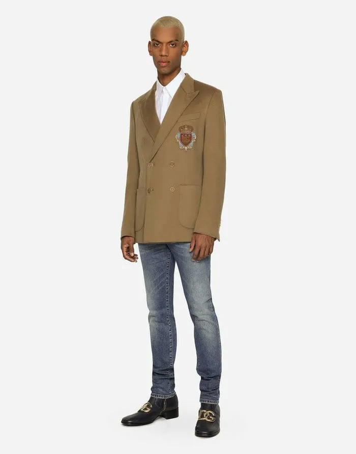 Dolce and Gabbana Denim Men Washed Skinny Stretch Jeans With Whiskering Multicolor