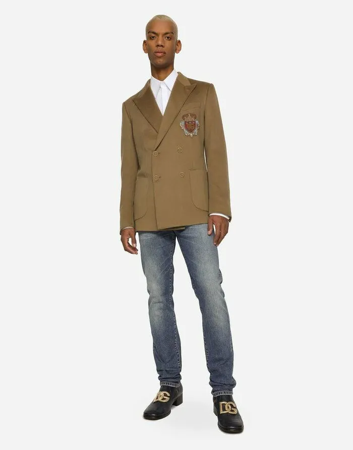 Dolce and Gabbana Denim Men Washed Skinny Stretch Jeans With Whiskering Multicolor